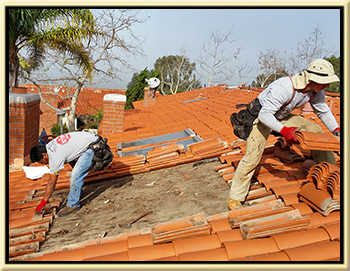 broken roofing tiles